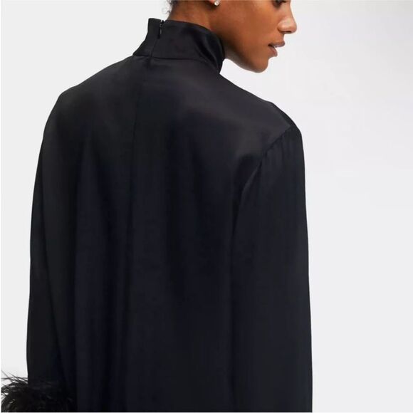 Sleeper Party Shirt Dress with Detachable Ostrich Feather 100% NWT $369 - Picture 5 of 11